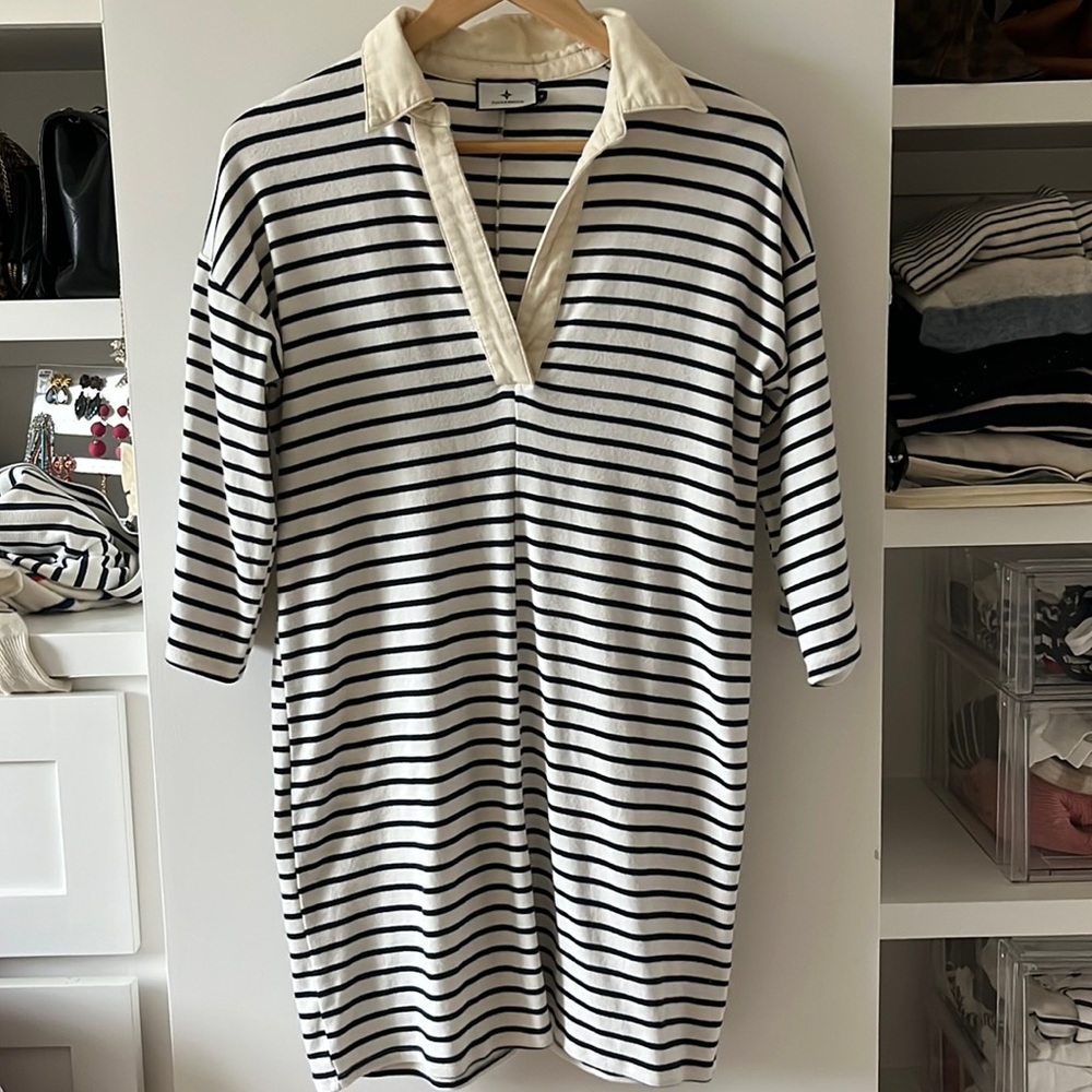 Tickernuck Navy Stripe Ashton Knit Polo Dress